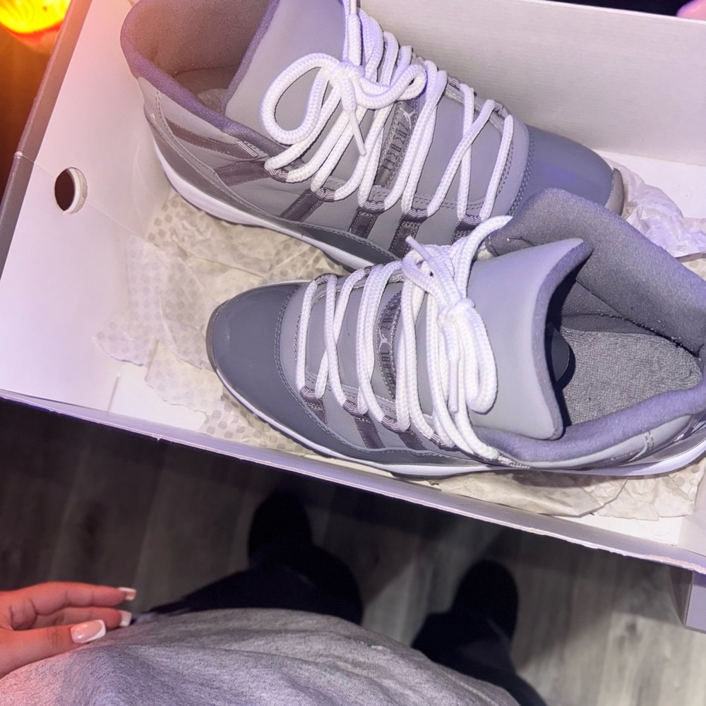 Jordan Gray and White Sneakers Classic Design